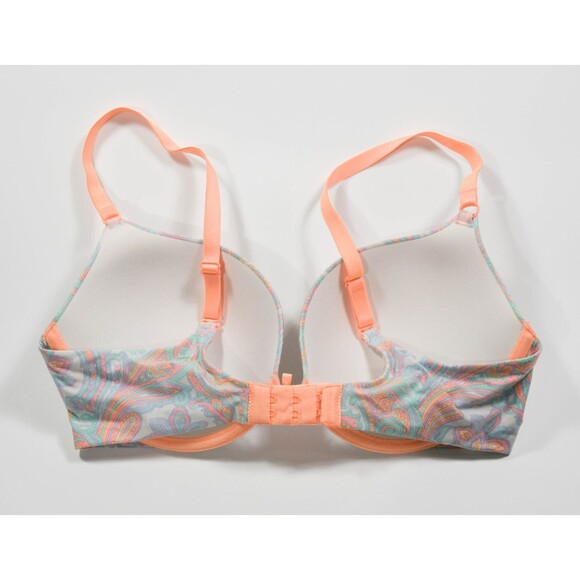 Victoria Secret Pastel Paisley Padded Push Up Underwire Bra Sz 34D - Picture 2 of 5